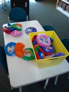 bucket of alphabet bags