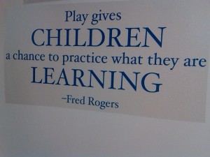 A sign in my library's Family Place play area