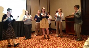 participants shaking eggs