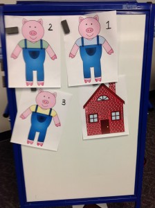 three little pigs cut out with magnets