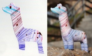 example of a paper llama made into a sculpture