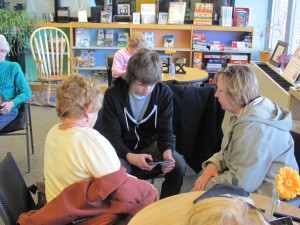 patrons sitting together