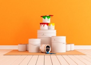 paint buckets and paint image