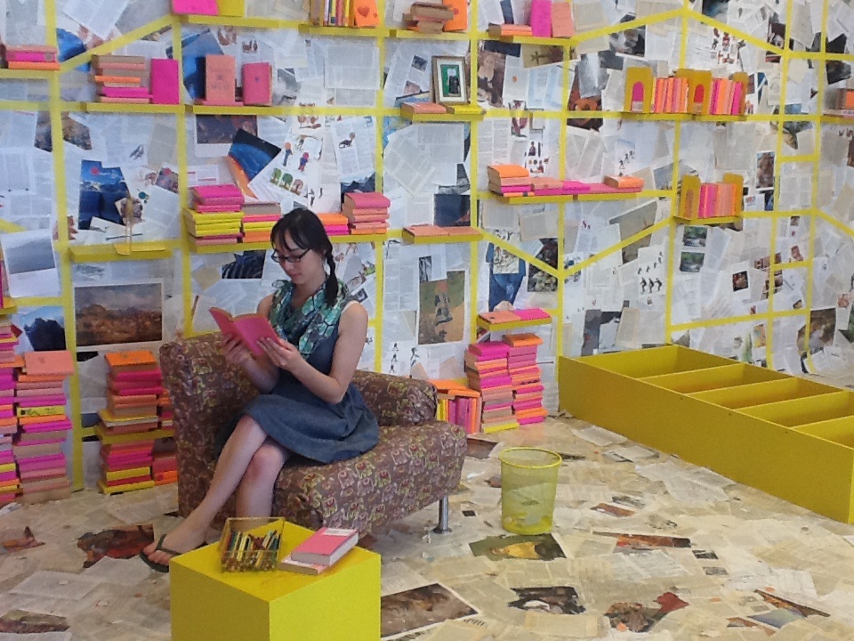 Idea Room cover with journals and papers at Oak Park Public Library
