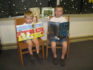 two boys reading
