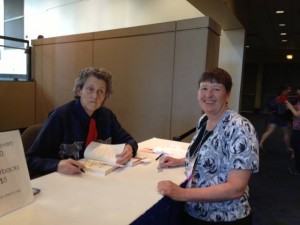 Temple Grandin signing book