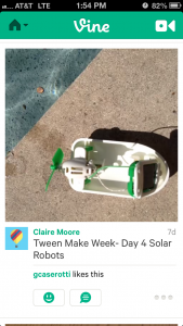 screen shot of Videos were posted on Vine Tween Make Week