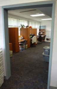 archway connecting two offices