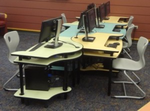 computers and chairs