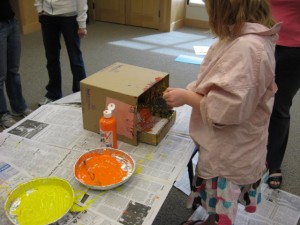 girl working on a craft