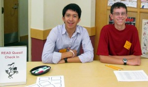 Teens greet participants