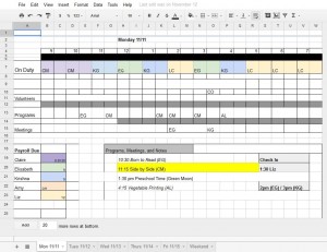screen shot of Daily Schedule at Darien library