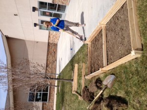 women building a garden