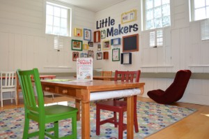 Little Makers Area with tables and chairs