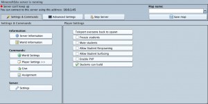 screen shot of server for Minecraft