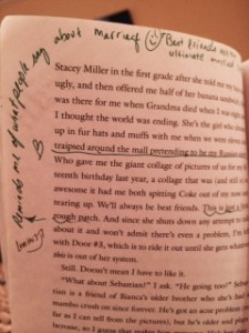 page of a book with annotations