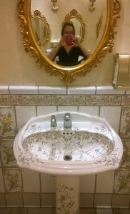 The floral details of this sink at the Paris were lovely - photo courtesy of the author