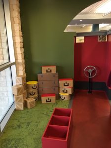 blocks stacked in a corner