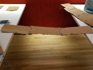 Example of bridge building with cardboard