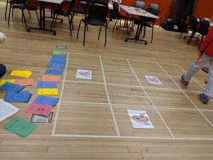 Coding grid on the floor