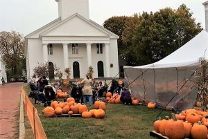 Pumpkin Patch Storytime outside next door to the library