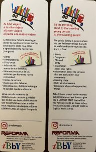 REFORMA's Children in Crisis project bookmarks