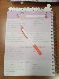 A planner includes entries each day for self-care strategies