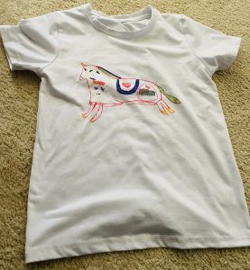 t-shirt created by a child using infusible ink and sublimation paper