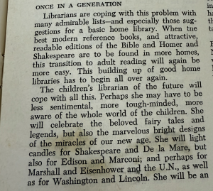 An article from 1950 about the "future children's librarian"