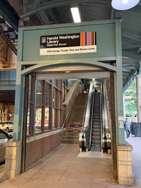 Library subway station entrance